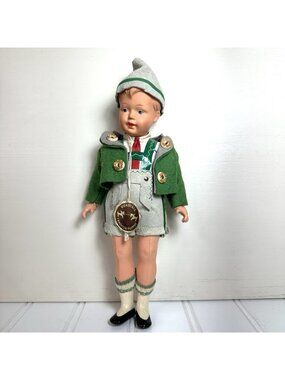 Vintage Schildkrot Boy Doll Gura Trachten-Puppen German Bavarian  Original Tag